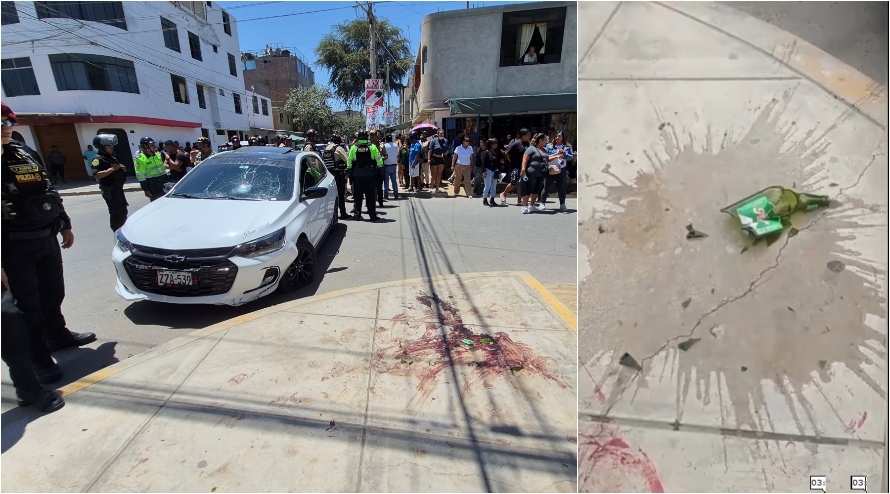 Ica: auto conducido por policía ebrio sube a la vereda y arrolla a joven madre causándole fractura de cráneo