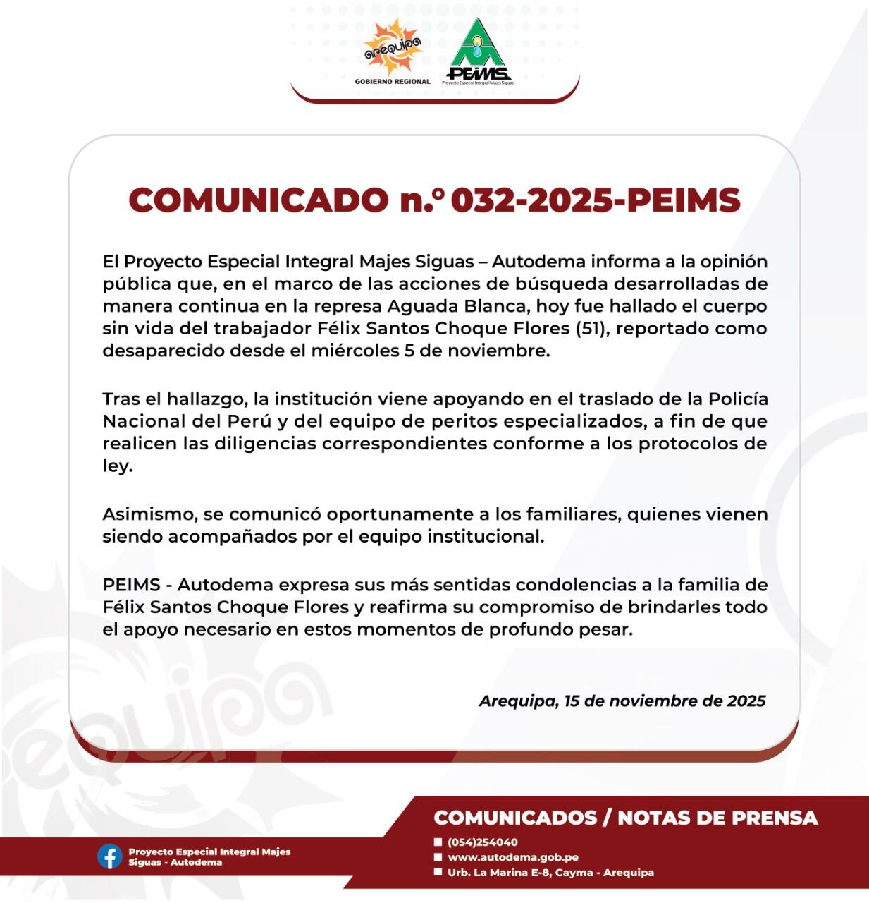 Comunicado de Autodema