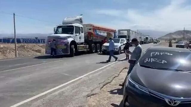 Transportistas de carga pesada de Nasca bloquearon la Panamericana Sur