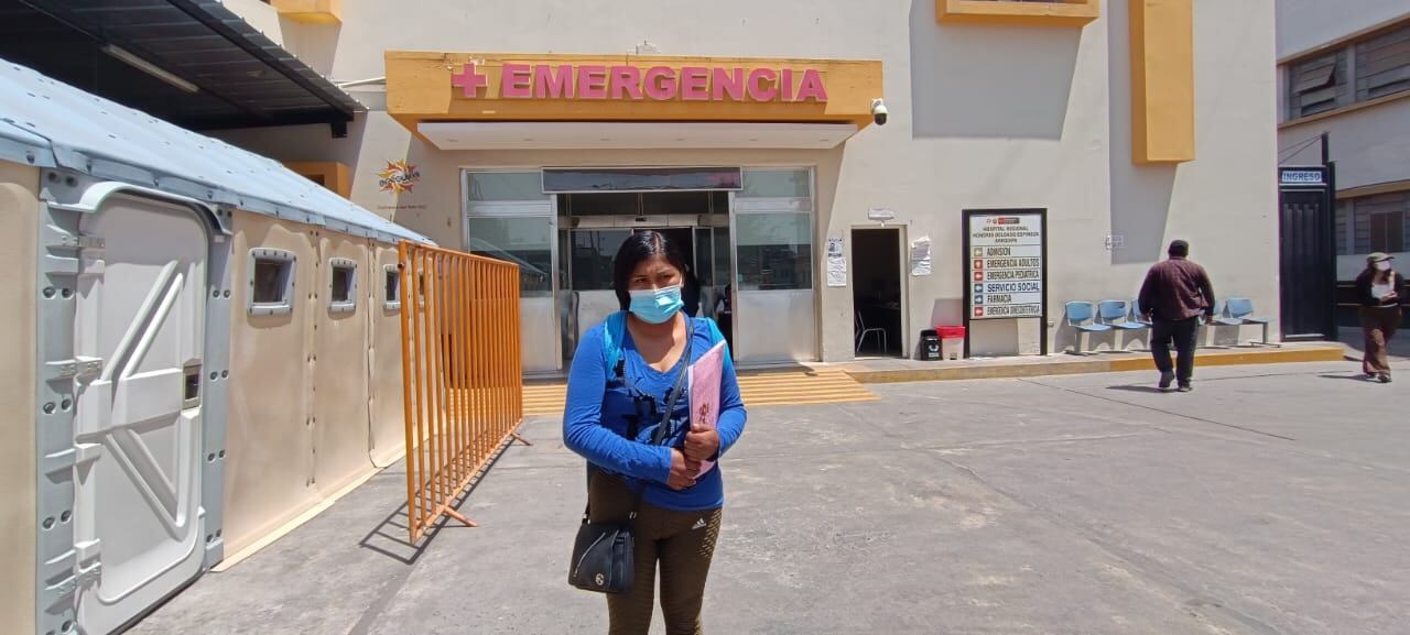 Francisca Mamani se encuentra en emergencia del hospital Honorio Delgado. Foto: GEC