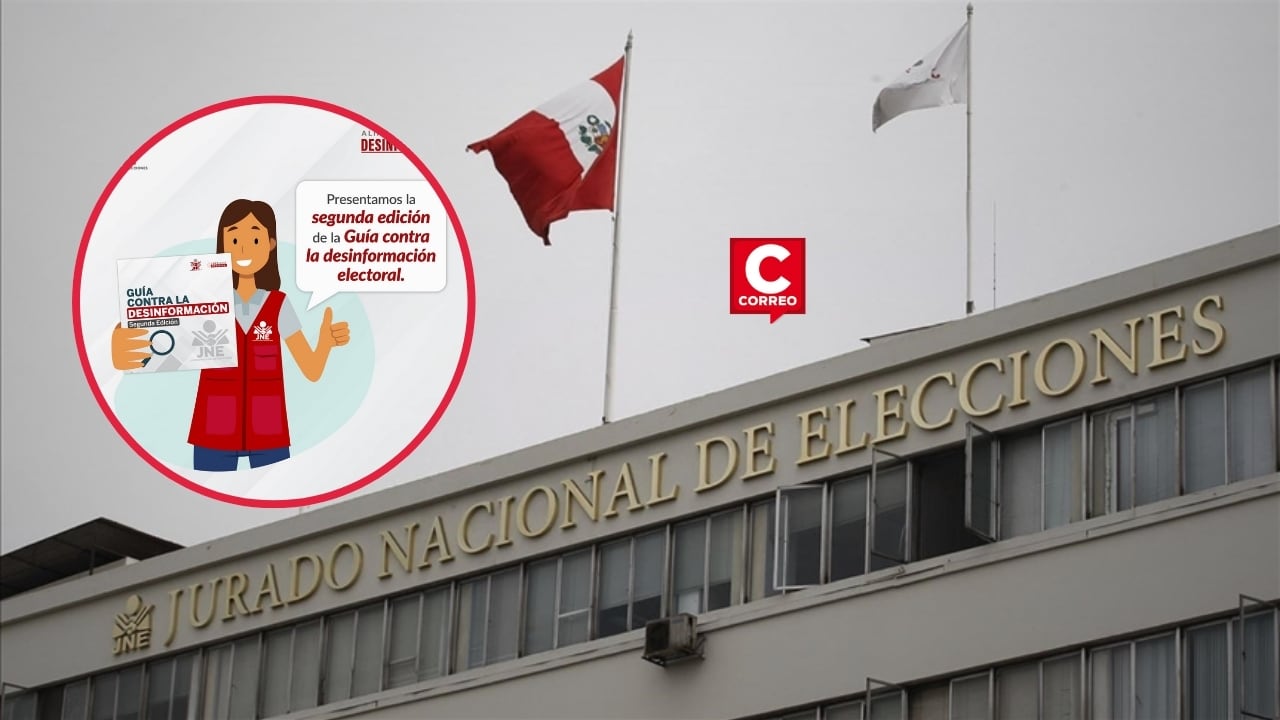 Elecciones 2026: JNE anuncia lanzamiento de “Guía contra la desinformación” liderada por Roberto Burneo. Composición: Diario Correo.
