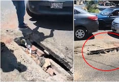 Ica: vehículo cayó en forado de la av. León Arechua y conductores exigieron reparación de la vía