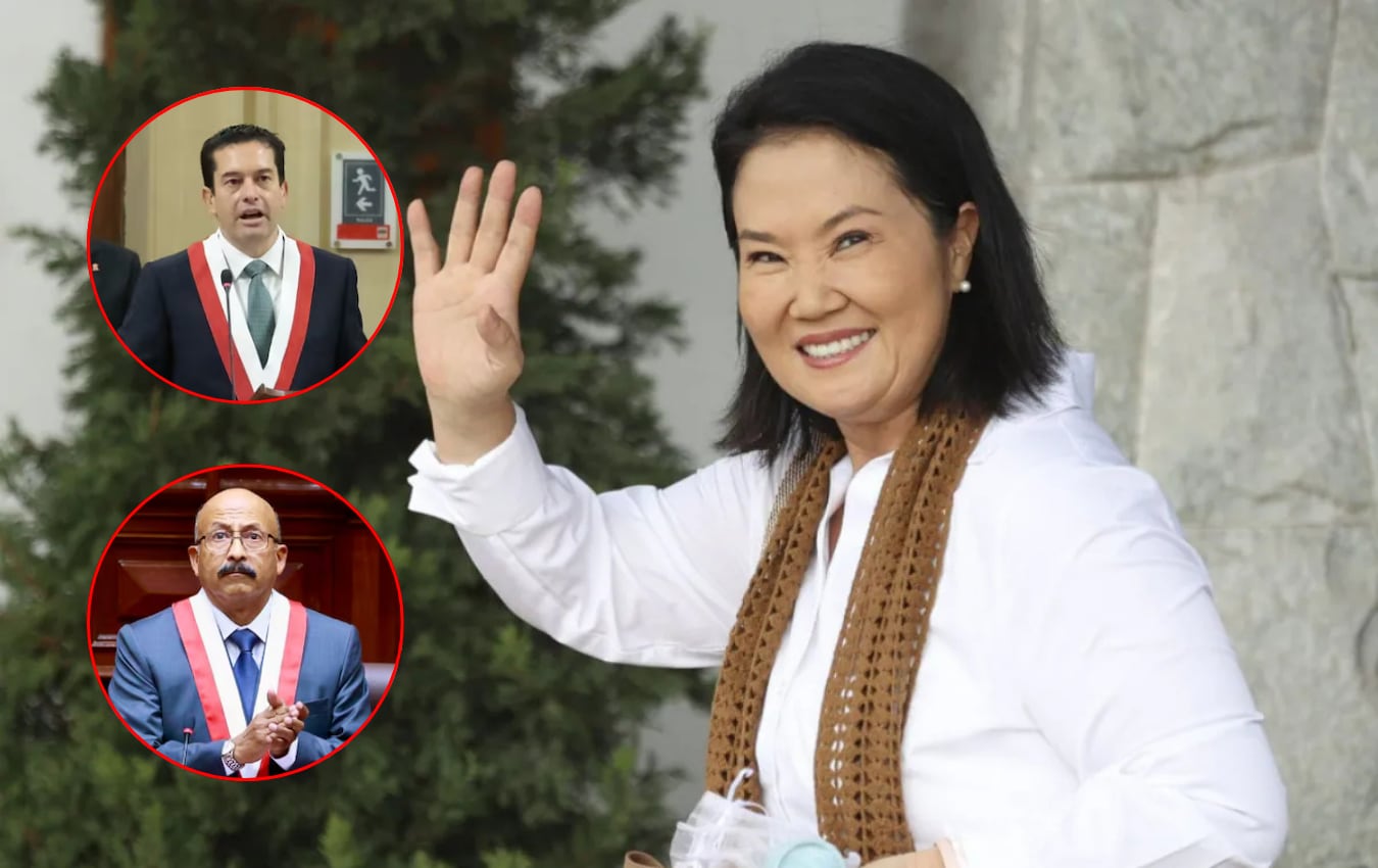 Keiko Fujimori saluda elección de Miguel Ángel Torres y Óscar Reto en el Senado y Diputados. Foto: Andina/Congreso.