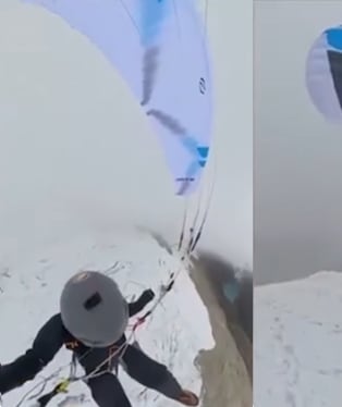 El turista francés Pierre Jacky Marc, de 27 años, había desaparecido tras despegar en parapente en el nevado Alpamayo. (Foto: Captura América Noticias)