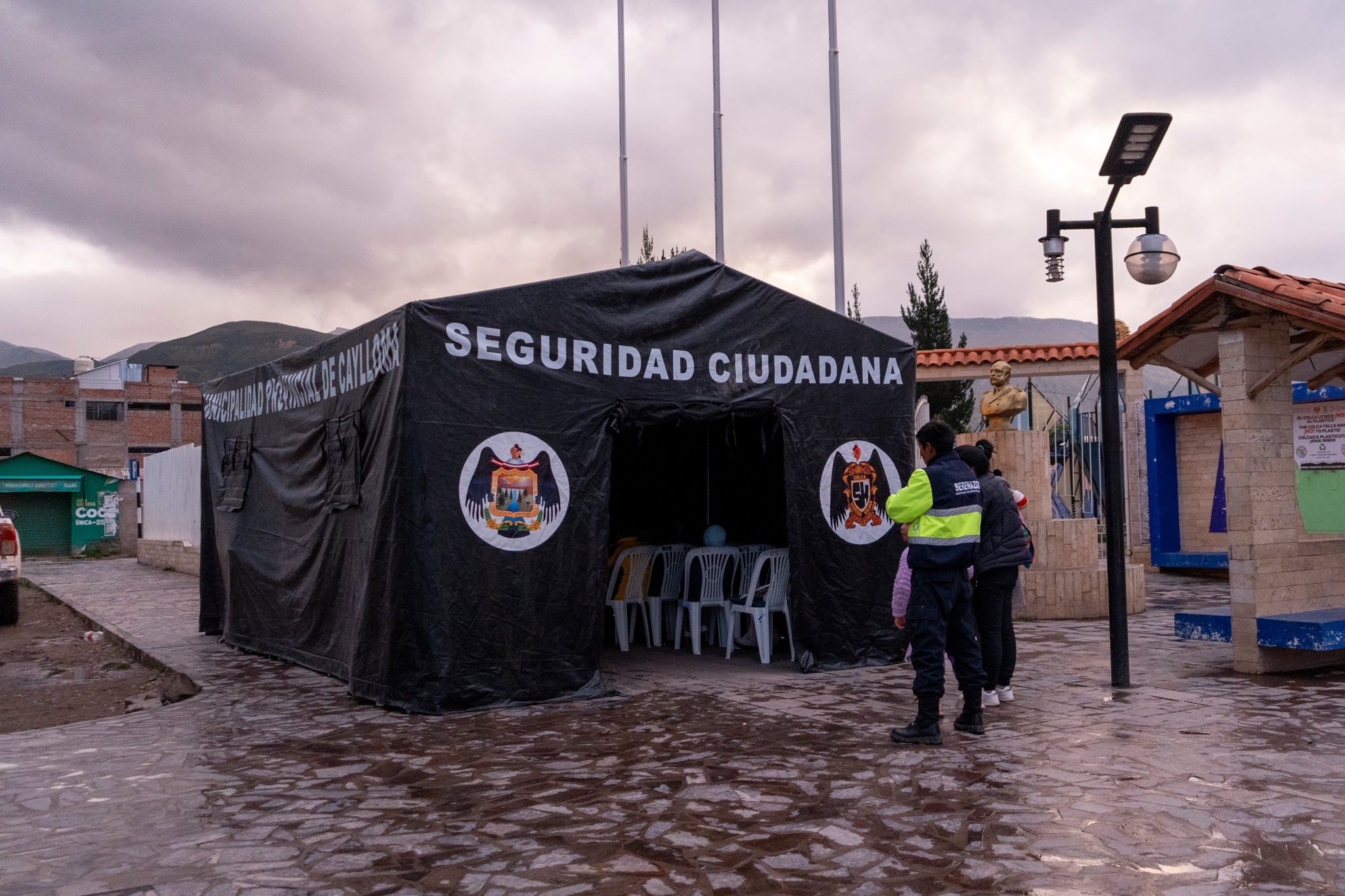 Municipalidad instala carpas de Seguridad Ciudadana para proyectar las películas
