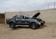 Camioneta hurtada de una vivienda es hallada desmantelada, en Tacna