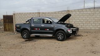 Camioneta hurtada de una vivienda es hallada desmantelada, en Tacna