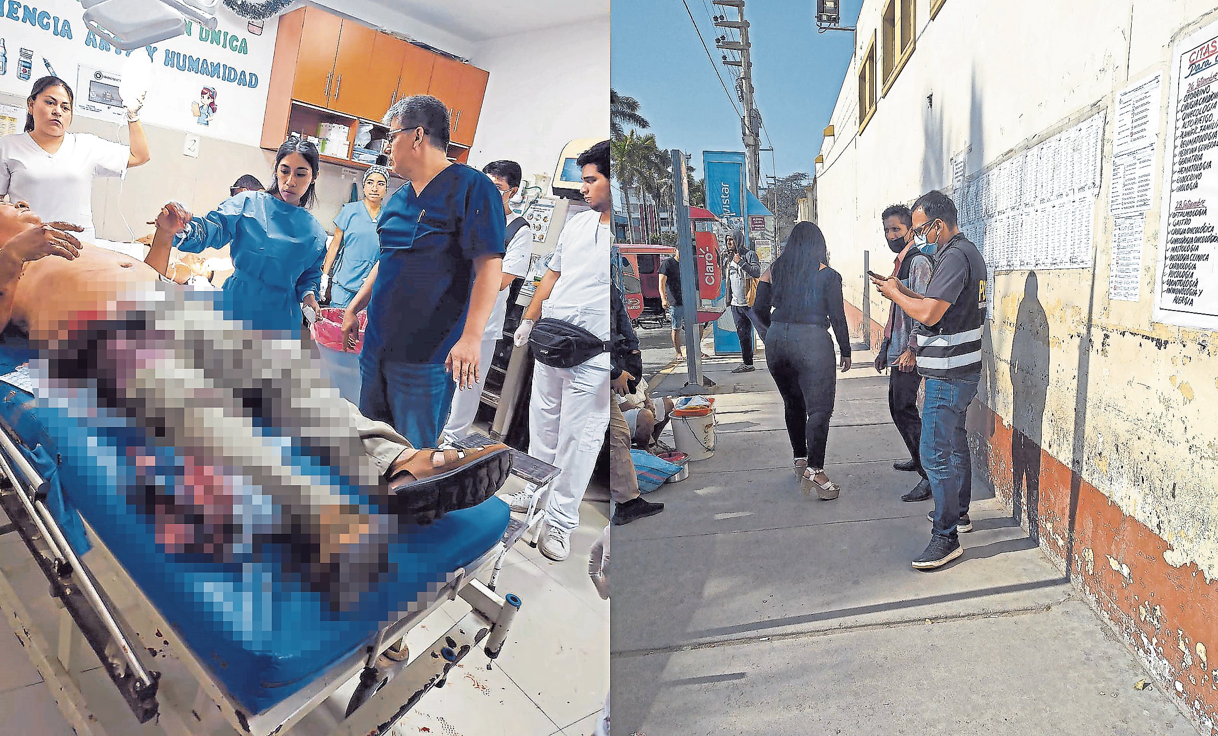 Herido fue llevado a centro de salud para atención.