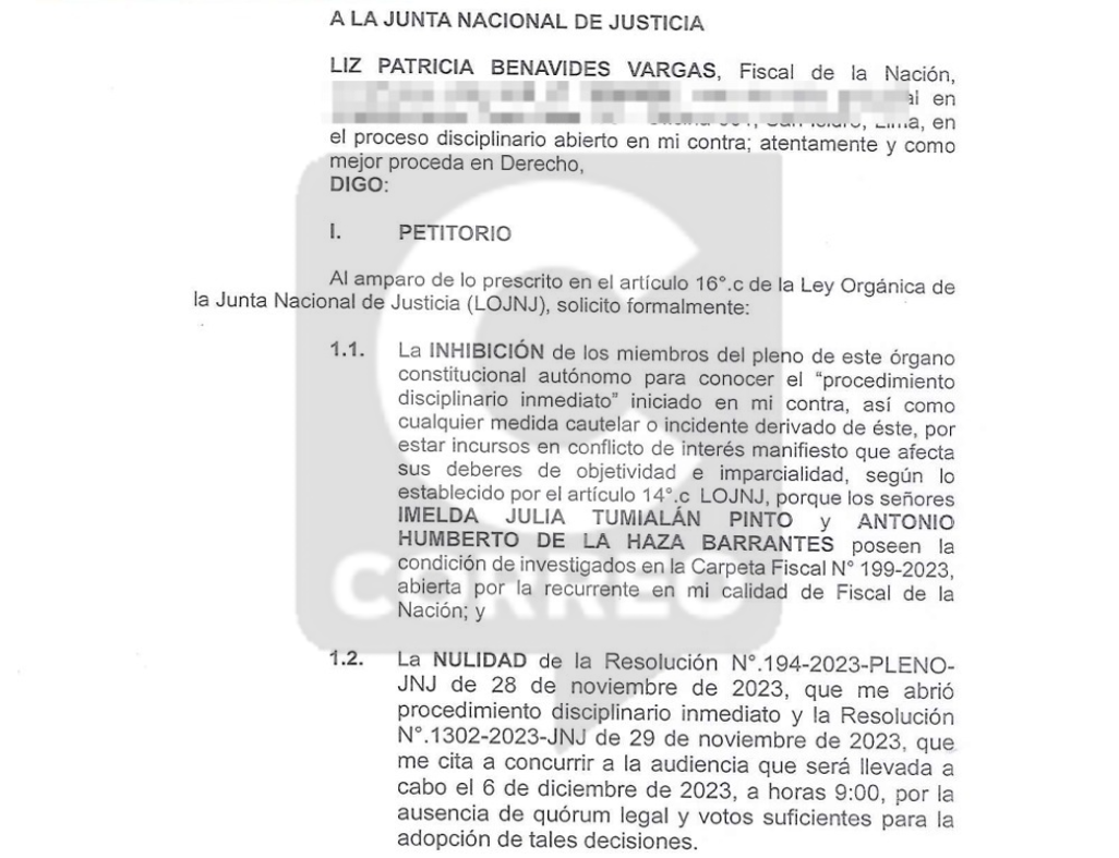 Solicitud de inhibición. (Foto: CORREO)