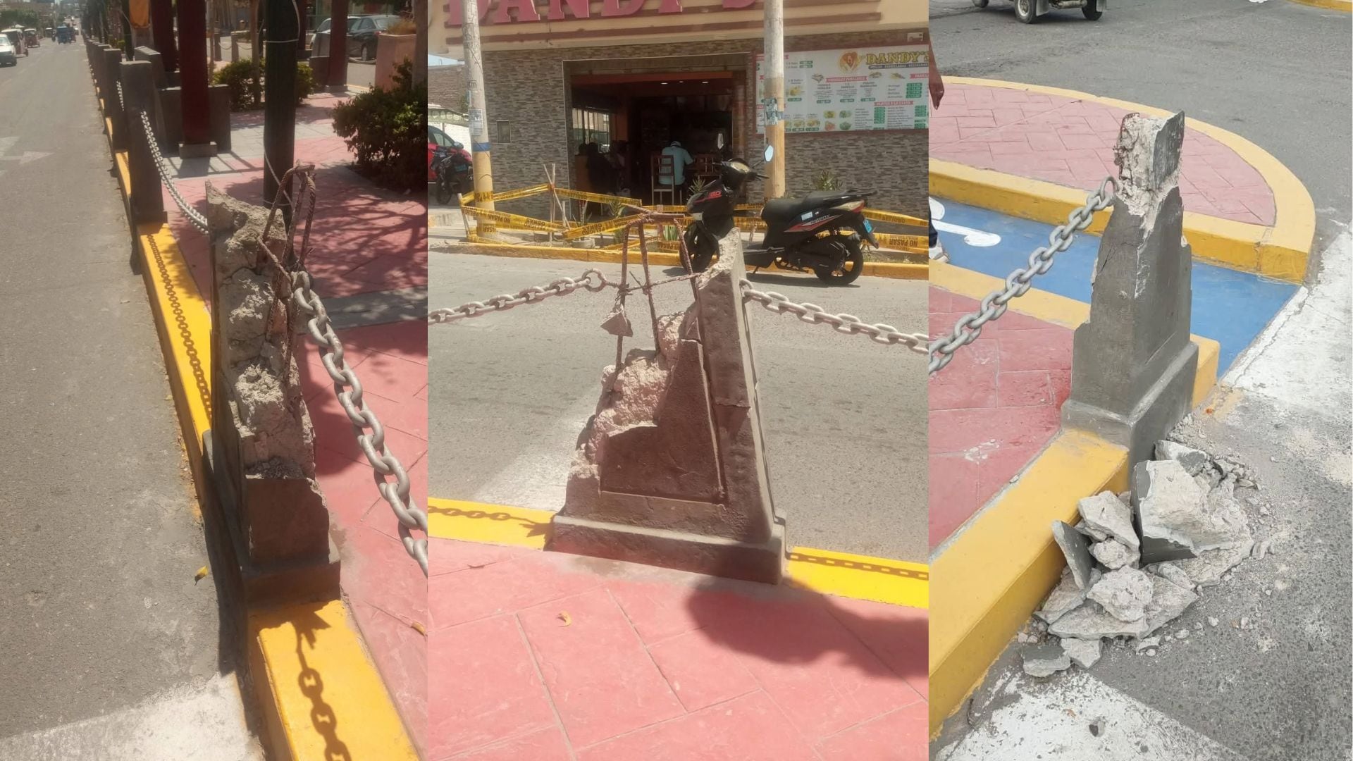 Pisco: malos ciudadanos destruyen las estructuras del boulevard de Túpac Amaru Inca