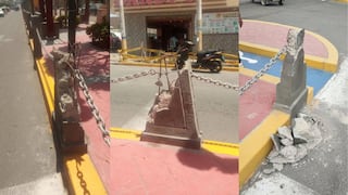 Pisco: malos ciudadanos destruyen las estructuras del boulevard de Túpac Amaru Inca