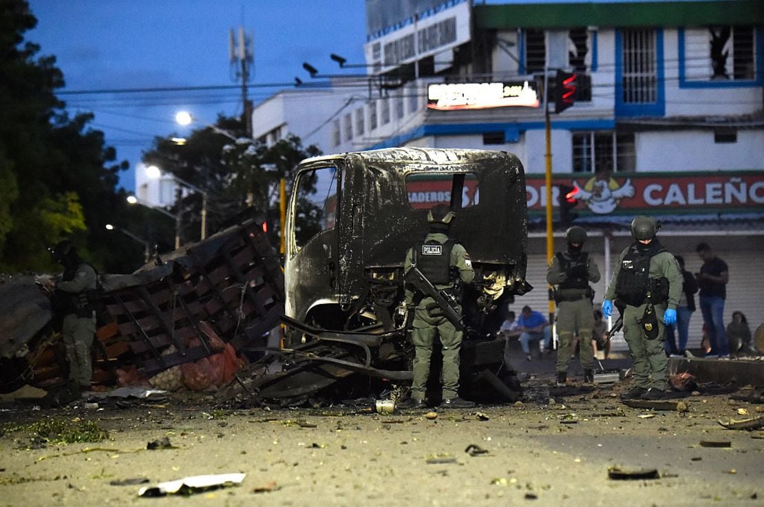 Colombia: coche bomba explota frente a estación policial en Los Patios, Cúcuta. Foto: Agencia EFE.
