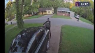 Niño se trepó a auto para escapar de perro que lo intentó atacar (VIDEO)