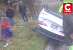 Jauja: Automóvil vuelca en la Carretera Central y deja dos heridos
