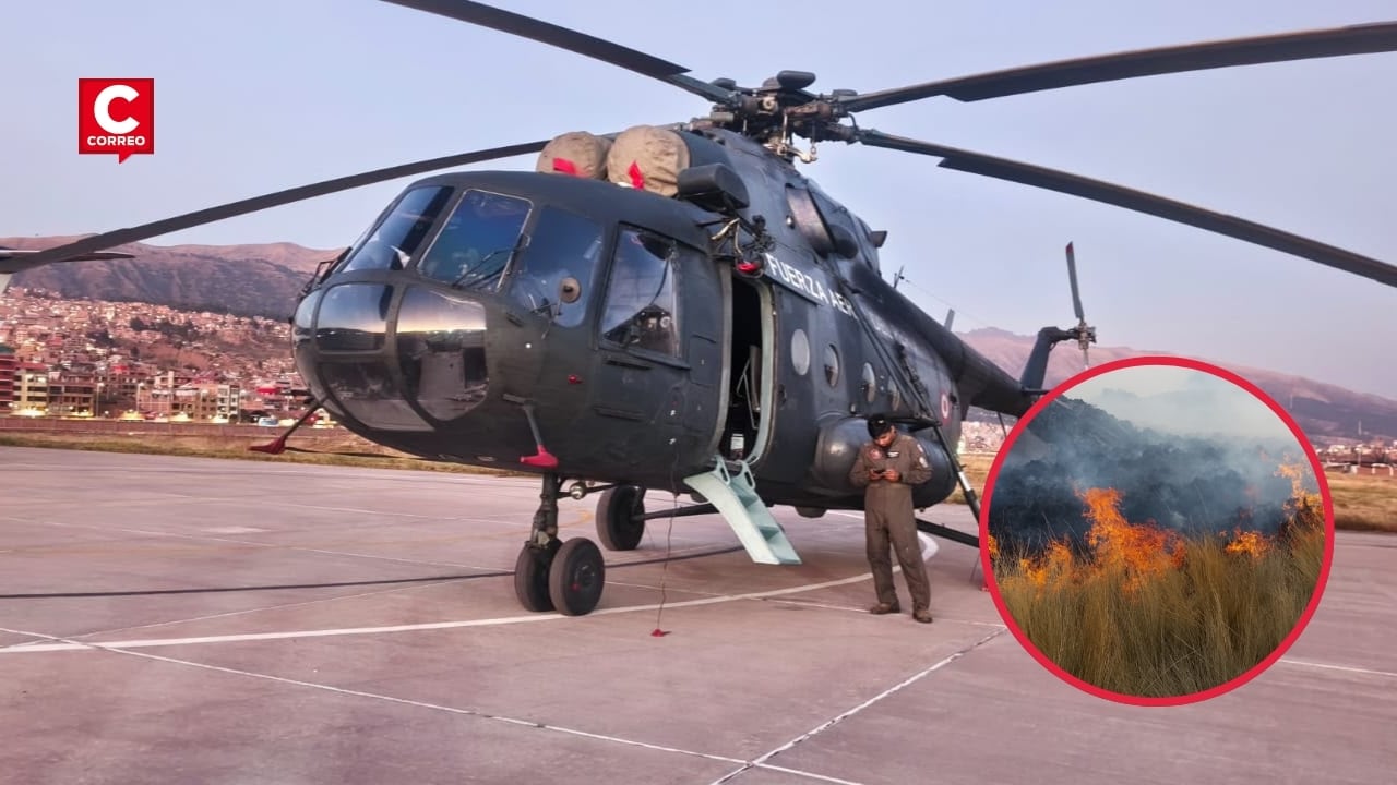 Avión y helicóptero participarán en ataque aéreo a fuerte incendio forestal en Cusco