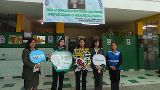 Escolares arequipeños crean sistema para reutilizar el agua del lavado de manos en los inodoros