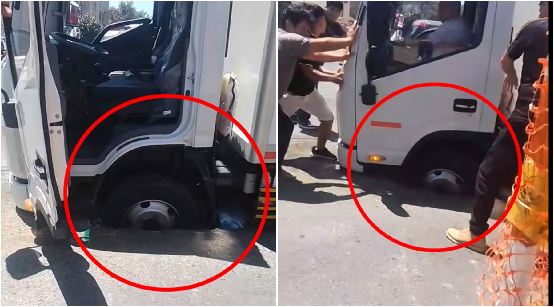 Ica: otro vehículo cae en profundo forado y quedó atrapado en la av. León Arechua