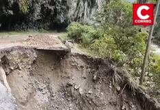 El río Tarma arrastra parte de la plataforma en la vía hacia la Selva Central