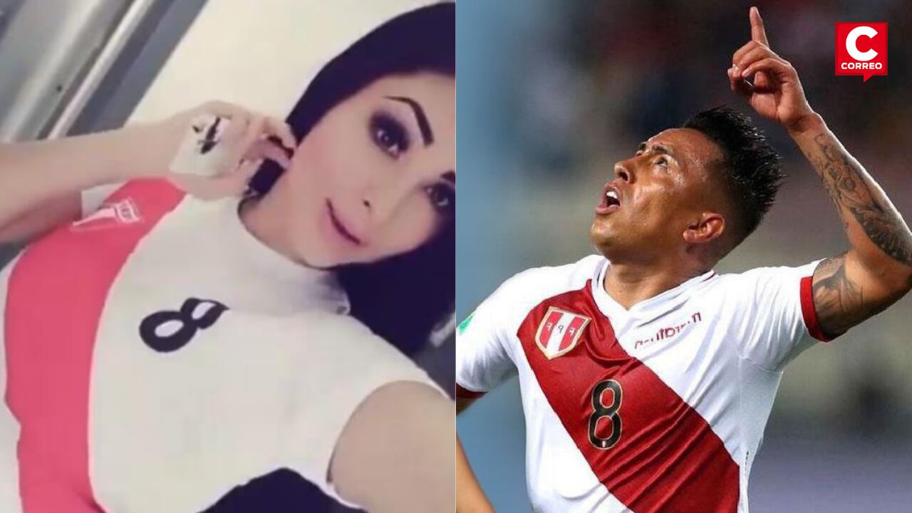 Pamela Franco alentaba a la 'Bicolor' con la '8' de Christian Cueva.