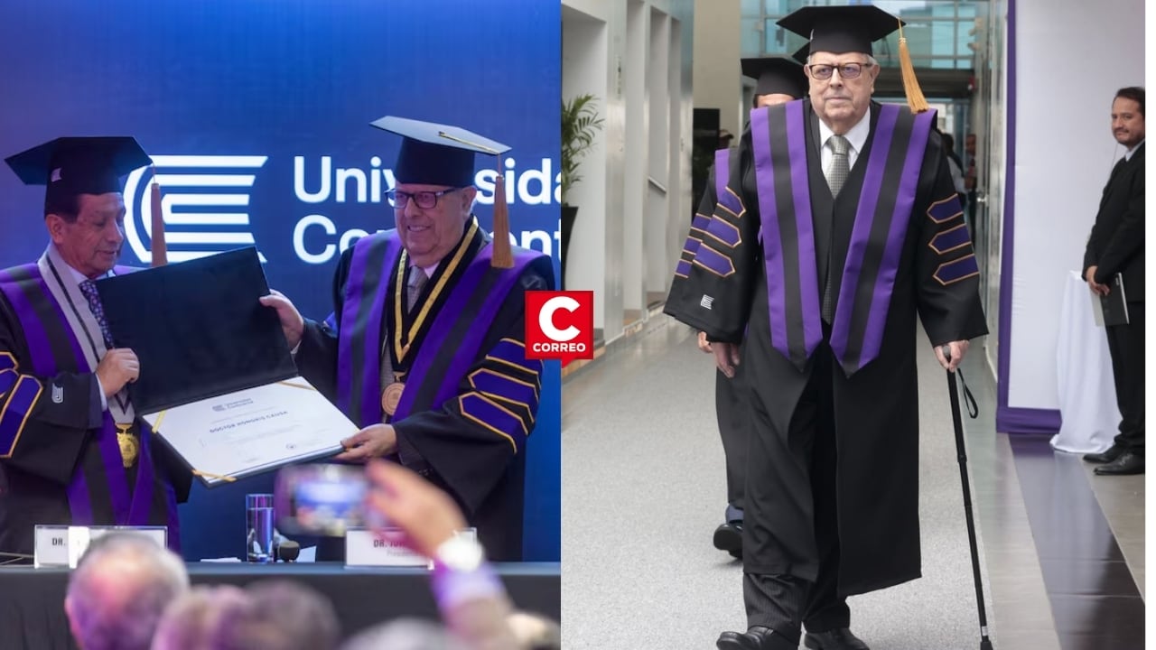 Julio Velarde recibe Doctor Honoris Causa y destaca récord histórico de baja inflación en Perú. Composición: Diario Correo.
