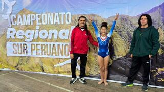 Promesa arequipeña de la gimnasia artística deja huella al competir