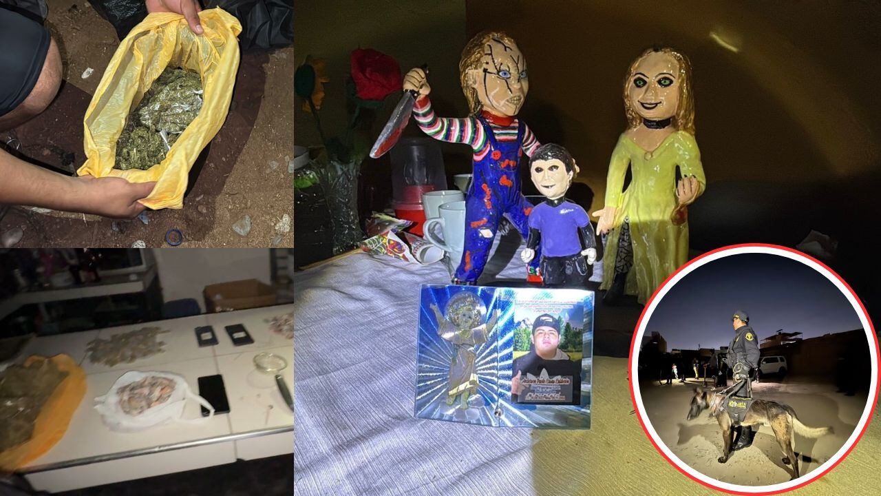 Según la Policía Nacional del Perú, serían presuntos integrantes de “La Reyna de Palermo” y operaban en Trujillo. Además, veneraban imágenes de la familia de Chucky. (Foto: PNP)