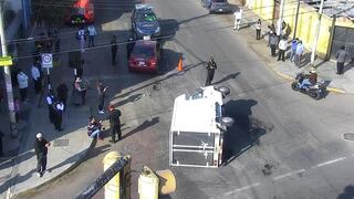 Dos heridos en choque de camión y taxi en la “Esquina de la muerte” en Tacna (VIDEO)