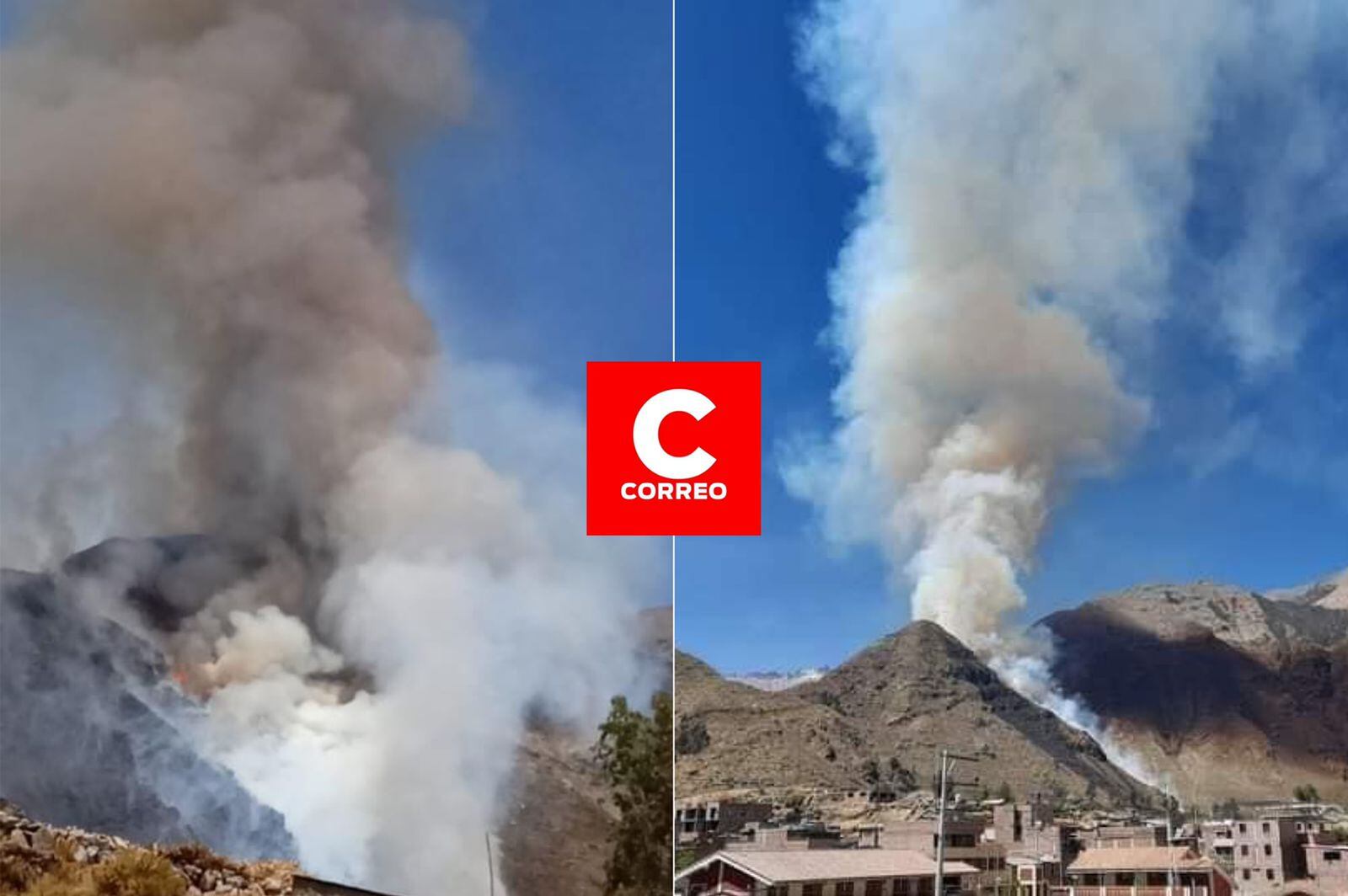 Incendio en Cabanaconde alerta a población. (Foto: Difusión)