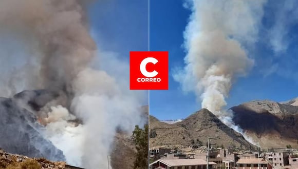 Incendio en Cabanaconde alerta a población. (Foto: Difusión)