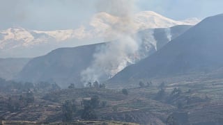 Arequipa: Incendio forestal en Pampacolca y pobladores tratan de controlarlo