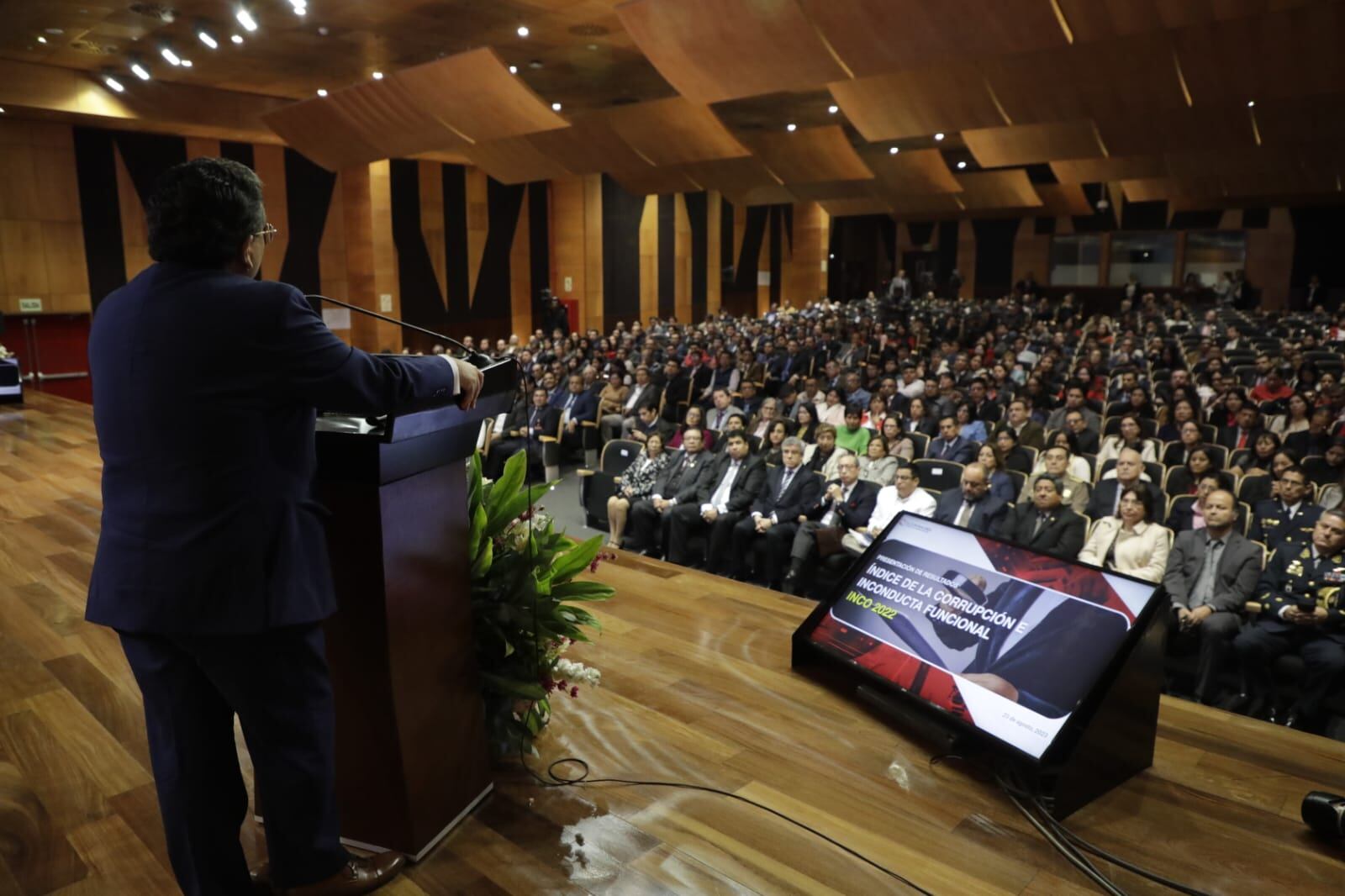 Contralor general Nelson Shack presentó resultados del Índice de Corrupción e Inconducta Funcional (INCO) 2022. (Foto: Difusión)