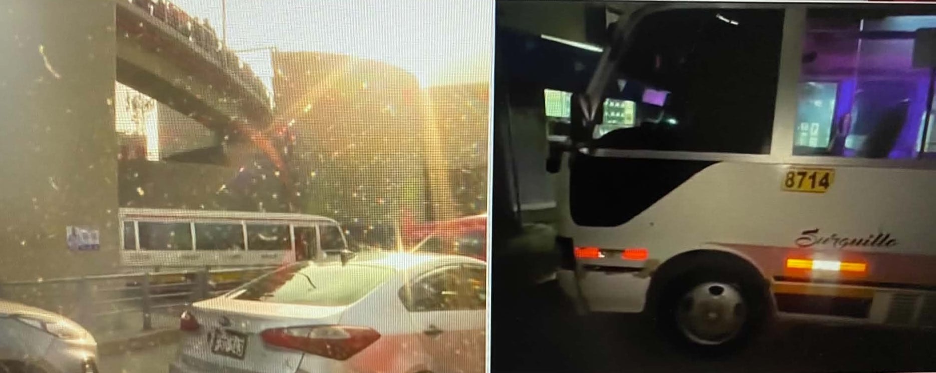 El conductor y una pasajera recibieron impactos de bala cuando la unidad circulaba por la avenida Los Héroes. FOTO: CAPTURA AMÉRICA NOTICIAS
