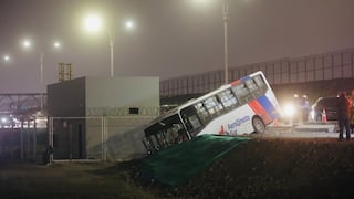 Callao: Bus del servicio AeroDirecto Sur se despista y vuelca en la avenida Morales Duárez (FOTOS)