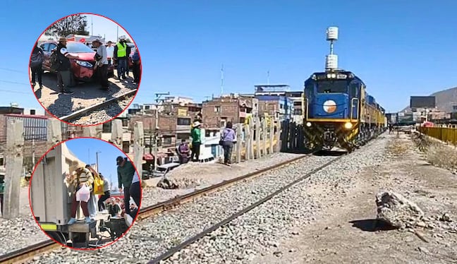 Tres se detiene por camioneta mla estacionada en la plataforma comercial Río Seco, en Cerro Colorado. Foto: Composición GEC/Radio Contacto Sur.