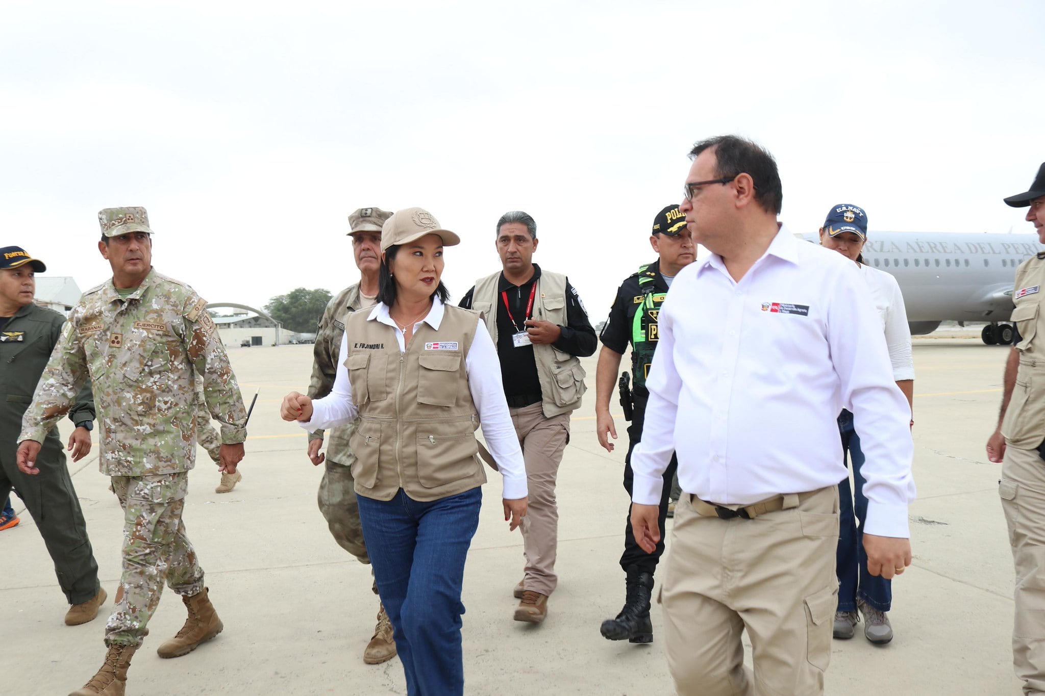 Presidenta Keiko Fujimori llegó a Piura para supervisar obras de prevención ante el fenómeno El Niño. Foto: Presidencia del Perú