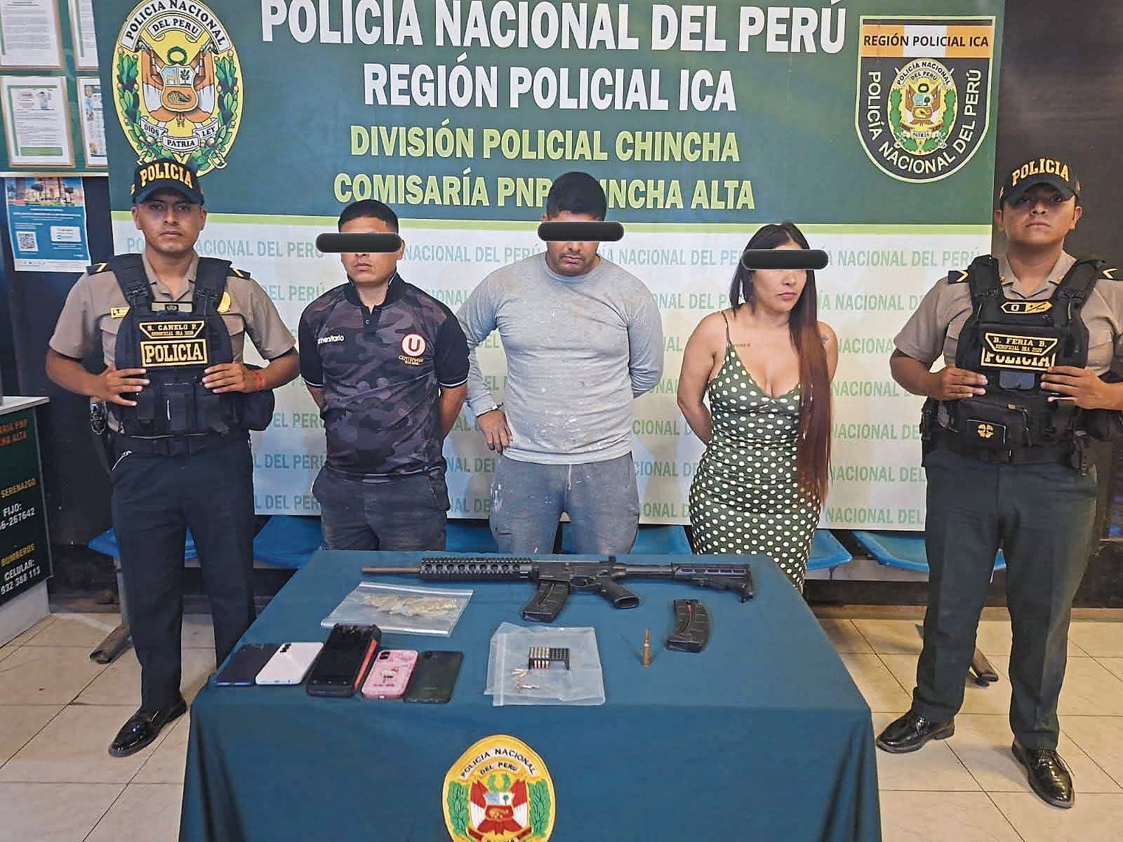 Chincha: caen "Los malayos del sur nueva generación" con arma de fuego, drogas y municiones