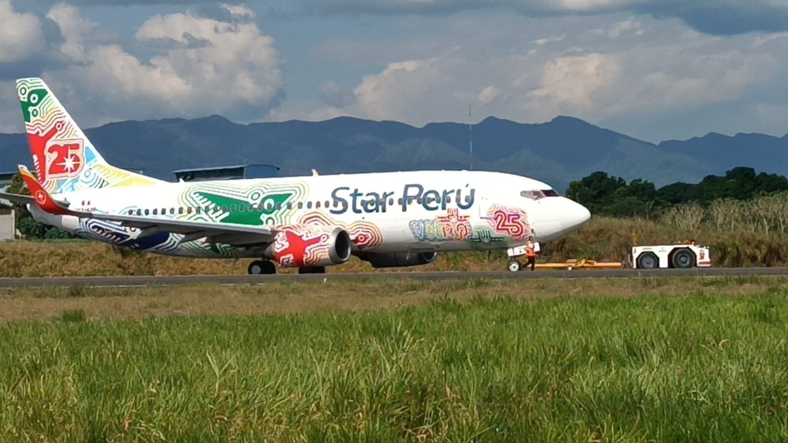 “La aeronave sufrió un desperfecto técnico mientras estaba en vuelo y se comunicó con la torre de control del aeropuerto de Tarapoto ´para alertar el evento”, se lee en un pronunciamiento del MTC. (Foto: Hugo Anteparra)