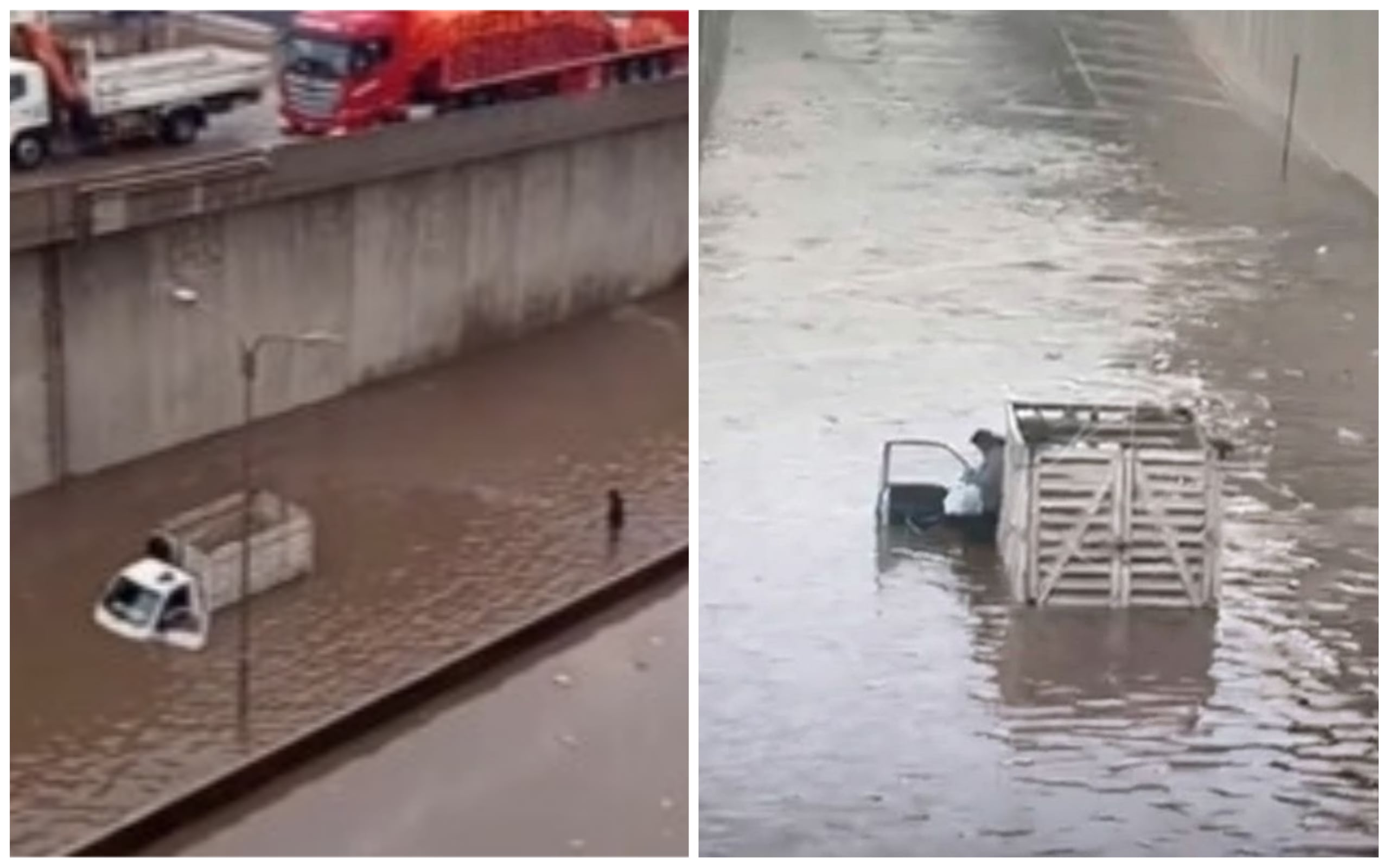 Camión queda varado en la Variante de Uchumayo (Foto: composición)