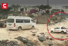 Huaico en Huarochirí bloquea carretera y deja vehículos atrapados en el lodo