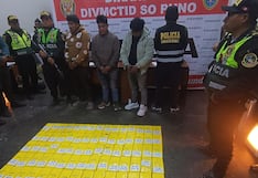 Detienen a tres presuntos narcotraficantes con 75 paquetes de droga, en Puno