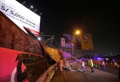 Panel colapsa en Surco por fuertes vientos y genera congestión en autopista