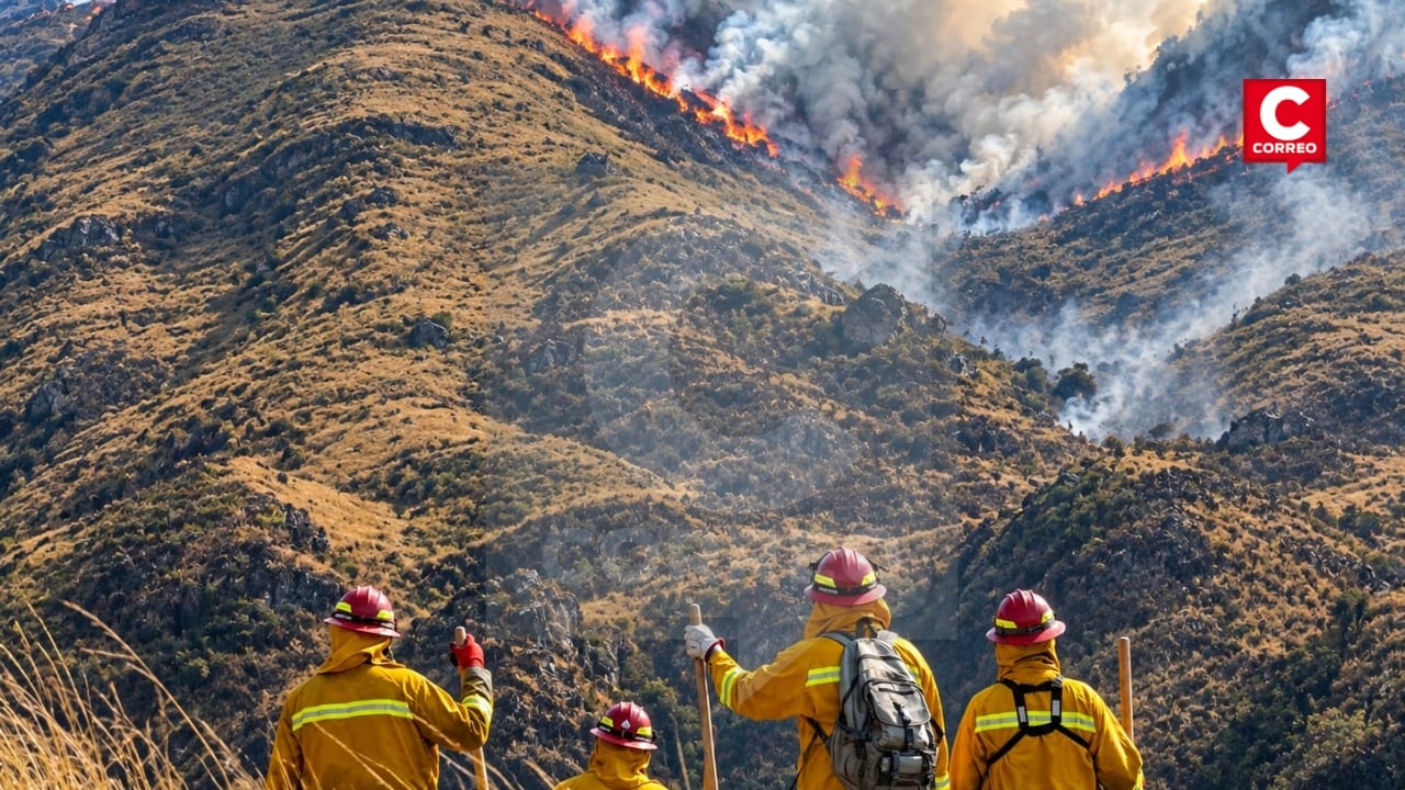 Incendio en el Valle Sagrado de Los Incas amenaza con llegar a viviendas y grifos. Fotos: L. Aroapaza