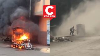 La Victoria: vecinos queman mototaxis de extranjeros y les dan tres días para que se vayan