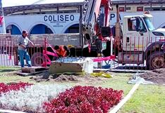 Empresa instalaba estructura para publicidad sin autorización en parque Charlotte de Arequipa