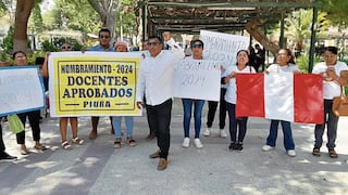 Docentes protestan y exigen ser nombrados en Piura