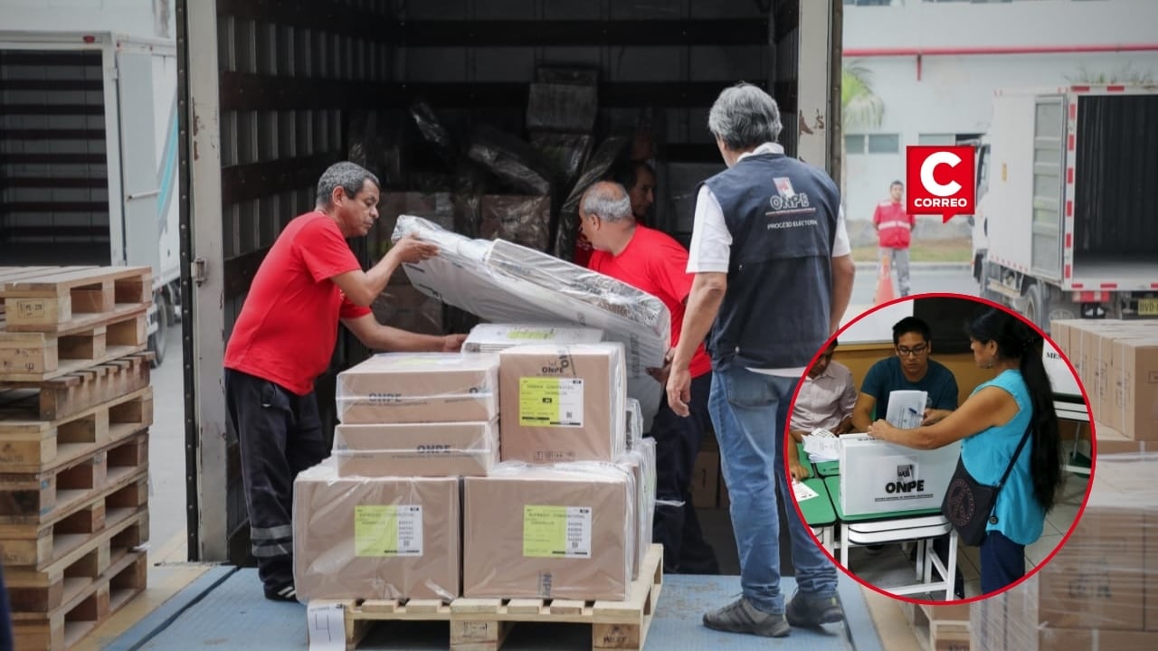 Segunda vuelta 2026: ONPE inicia distribución de material electoral en Lima y Callao. Composición: Diario Correo.