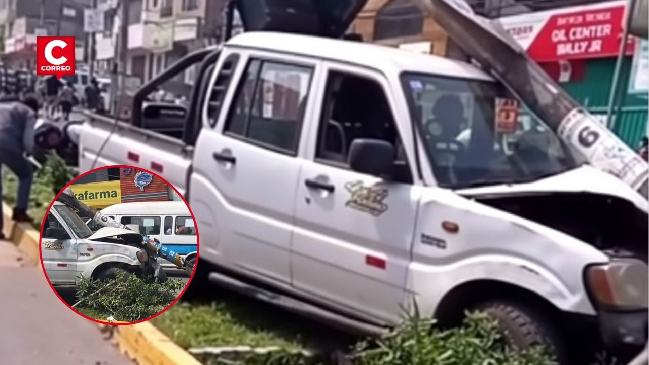 Ate: camioneta sin frenos provoca múltiple choque y deja seis personas heridas. Composición: Diario Correo.