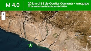Temblor de magnitud 4 en Ocoña, Arequipa