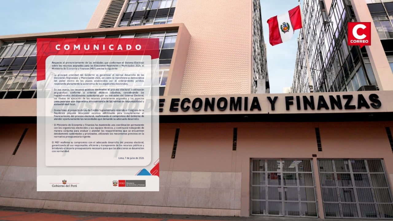MEF garantiza recursos para las Elecciones Regionales y Municipales 2026 tras pedido de organismos electorales. Composición: Diario Correo.