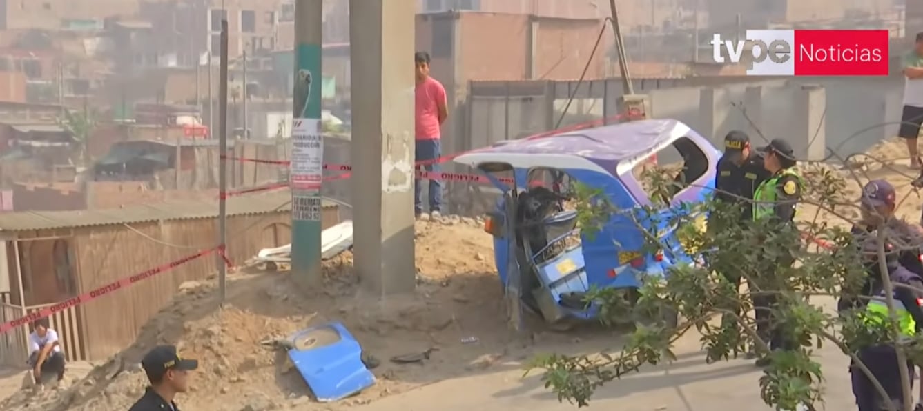 El accidente ocurrió en el sector Las Praderas, anexo 8 de Jicamarca. Testigos indicaron que la unidad circulaba a gran velocidad para ganar pasajeros. (Imagen: TV Perú)